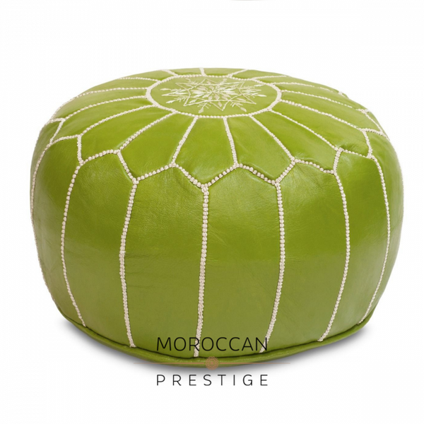 Pistachio Green Pouf – Moroccan Prestige