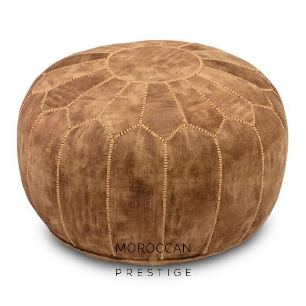 Moroccan Antique Terra Velvet Pouf