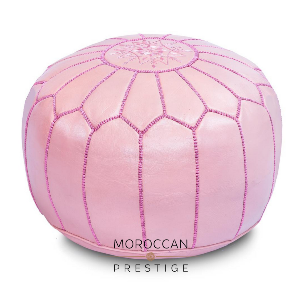 Petal Moroccan Leather Pouf