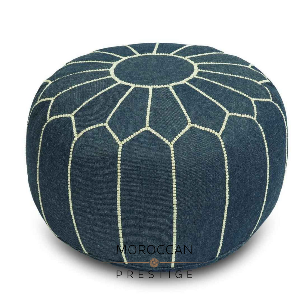 Moroccan Denim Pouf